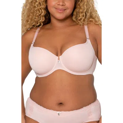 Curvy Couture Tulip Smooth Convertible Underwire Push-up Bra In Blushing Rose