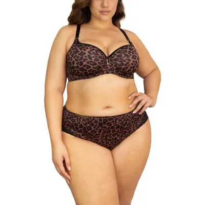Curvy Couture Tulip Smooth Convertible Underwire Push-up Bra In Designer Leo Print