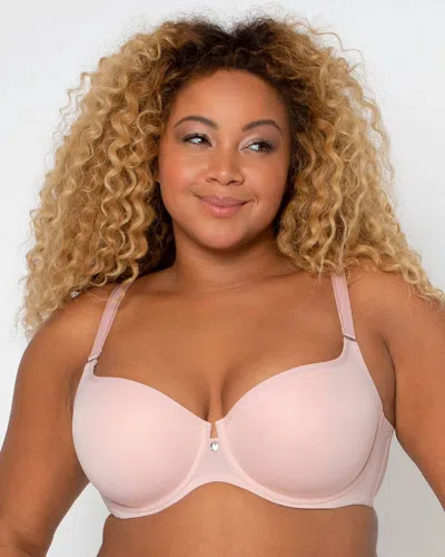 Curvy Couture Tulip Smooth Underwire T-shirt Bra In Blushing Rose In Pink
