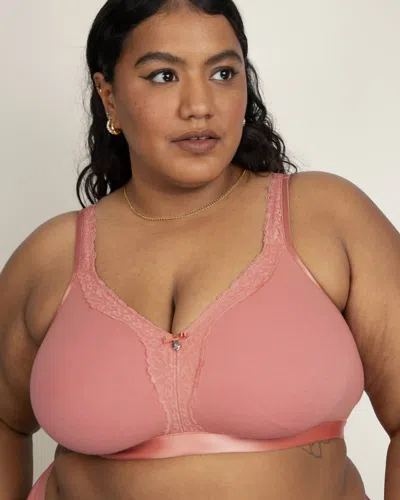 Curvy Couture Wireless Non Contour Bra In Desert Daen In Pink