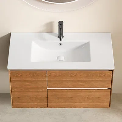 Cushionaire 30 Inch Bathroom Vessel Sink, Ceramic Bathroom Vanity Sink Top Without Overflow, Convenient For Stor In Natural