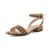 Cushionaire Nila One Band Ankle Strap Block Heels In Leopard In Multi