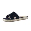Cushionaire Women's Avocado Espadrille Slide Sandal In Black In Black