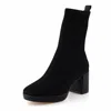 Cushionaire Women's Bancroft Stretch Platform Heel Boot In Black In Black