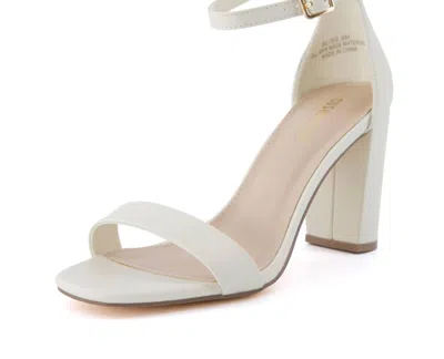 Cushionaire Women's Bliss One Band Block Sandal In Ivory Nappa In Multi