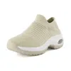 Cushionaire Women's Breeze Stretch Knit Slip On Sneaker In Taupe White In Neutral
