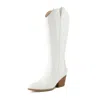 Cushionaire Women's Caress Tall Western Boot In White In White