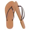 Cushionaire Women's Cora Flip Flops In Brown Patent In Multi