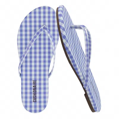 Cushionaire Women's Cruise Flip Flops In Blue / White
