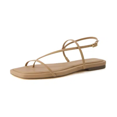Cushionaire Women's Glory Strappy Flat Sandal In Natural In White