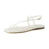 Cushionaire Women's Glory Strappy Flat Sandal In White In White