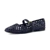 Cushionaire Women's Hand Woven Dressy Ballet Flat In Navy Woven In Blue