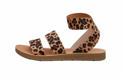 Cushionaire Women's Indego Two-band Stretch Sandals In Leopard Print In Animal Print