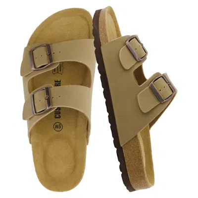 Cushionaire Women's Lane Cork Footbed Sandal In Taupe In Gray