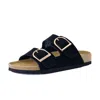 Cushionaire Women's Legacy Cork Footbed Sandals In Black In Black