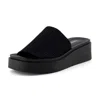 Cushionaire Women's Pim Wedge Chunky Sandal In Black Weave In Multi