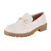 Cushionaire Women's Romeo Chunky Loafer In Cream In White