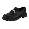 Cushionaire Women's Romeo Chunky Lug Sole Loafer In Black In Black
