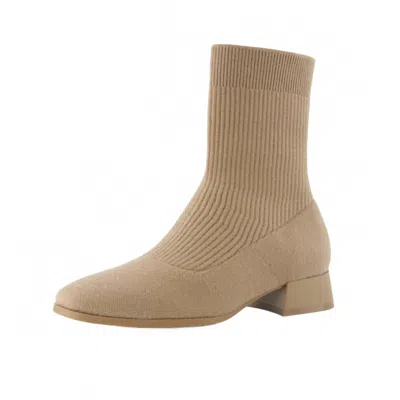 Cushionaire Women's Russel Knit Ankle Boot In Taupe In Multi