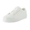 Cushionaire Women's Tag Low Top Canvas Sneaker In White/white In Multi