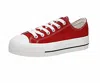 Cushionaire Women's Vince Low Top Canvas Sneaker In Red In Red