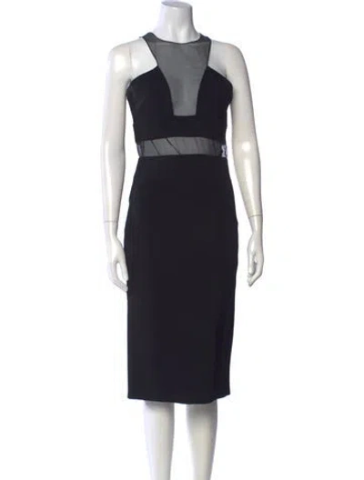 Pre-owned Cushnie Asymmetrical Knee-length Dress In Black