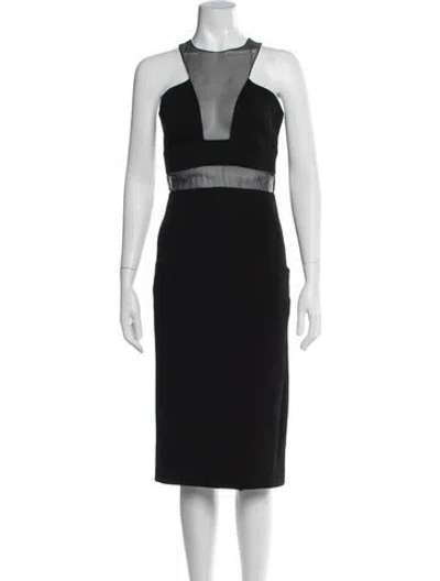 Pre-owned Cushnie Asymmetrical Knee-length Dress In Black