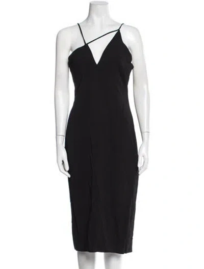 Pre-owned Cushnie Asymmetrical Knee-length Dress W/ Tags In Black