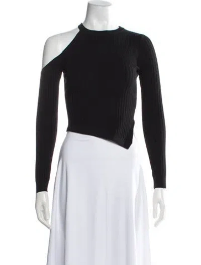 Pre-owned Cushnie Asymmetrical Long Sleeve Top In Black