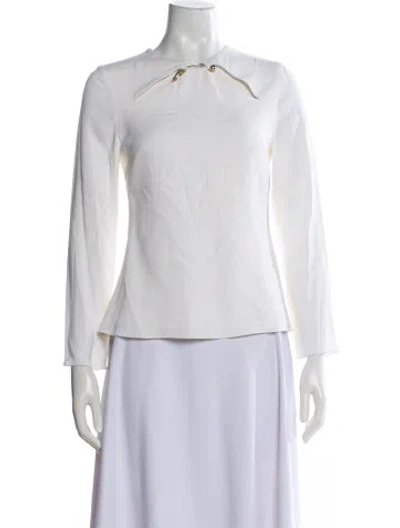 Pre-owned Cushnie Asymmetrical Long Sleeve Top In Neutral