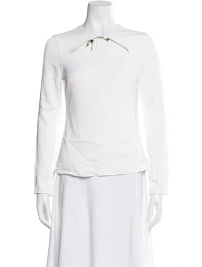 Pre-owned Cushnie Asymmetrical Long Sleeve Top In White