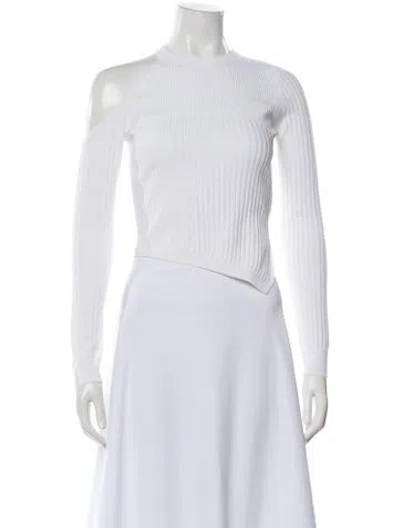 Pre-owned Cushnie Asymmetrical Long Sleeve Top In White