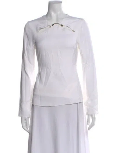 Pre-owned Cushnie Asymmetrical Long Sleeve Top In White
