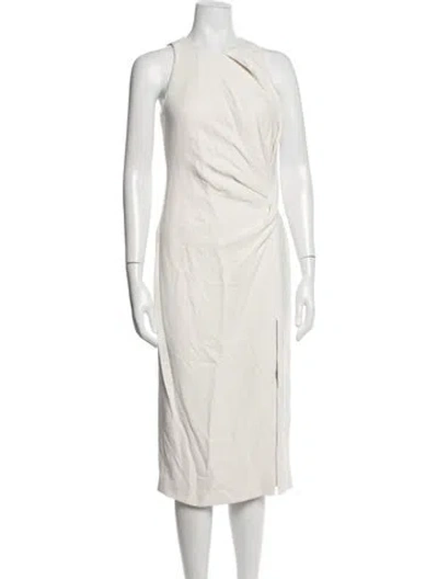 Pre-owned Cushnie Asymmetrical Midi Length Dress In Neutrals