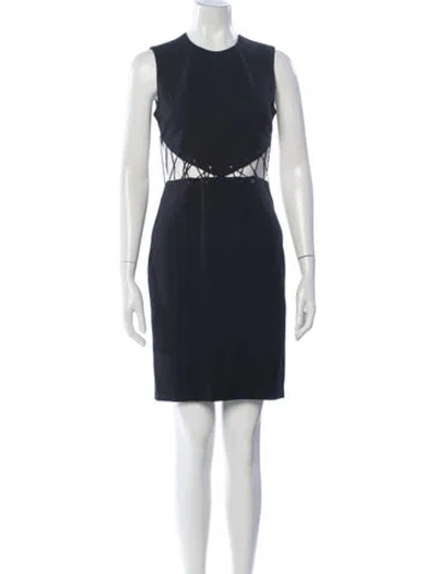 Pre-owned Cushnie Asymmetrical Mini Dress In Black