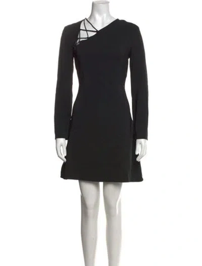 Pre-owned Cushnie Asymmetrical Mini Dress In Black