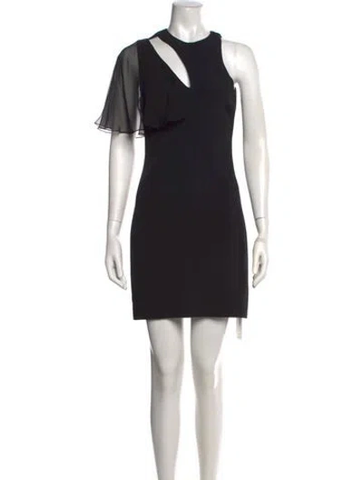 Pre-owned Cushnie Asymmetrical Mini Dress In Black