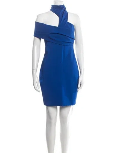 Pre-owned Cushnie Asymmetrical Mini Dress In Blue