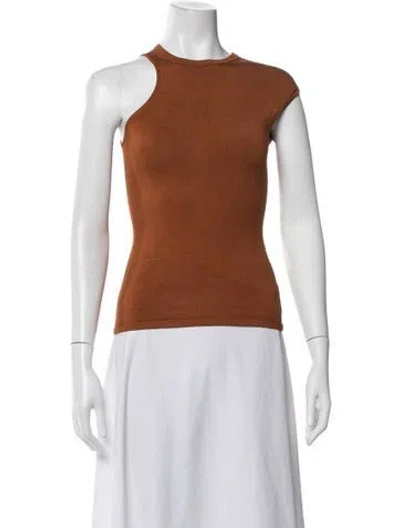 Pre-owned Cushnie Asymmetrical Sleeveless Top In Brown