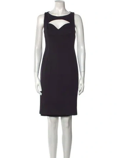 Pre-owned Cushnie Bateau Neckline Knee-length Dress In Blue