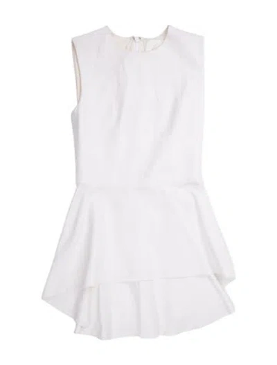 Pre-owned Cushnie Bateau Neckline Mini Dress In White