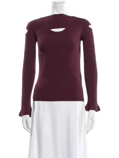Pre-owned Cushnie Bateau Neckline Sweater In Purple