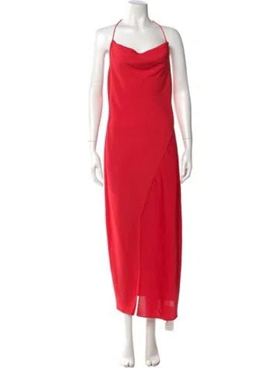 Pre-owned Cushnie Cowl Neck Long Dress In Red