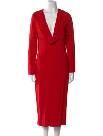 Pre-owned Cushnie Cowl Neck Long Dress In Red