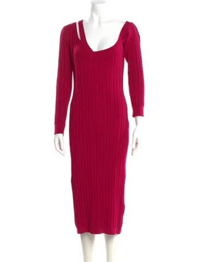 Pre-owned Cushnie Cowl Neck Midi Length Dress In Pink