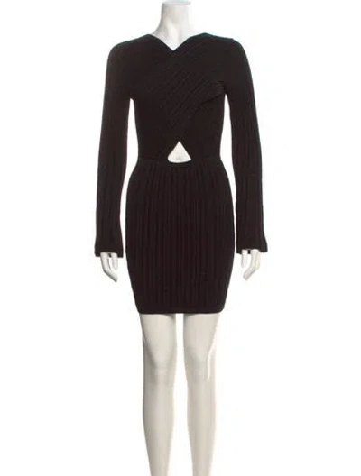 Pre-owned Cushnie Cowl Neck Mini Dress In Black