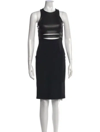 Pre-owned Cushnie Crew Neck Knee-length Dress In Black