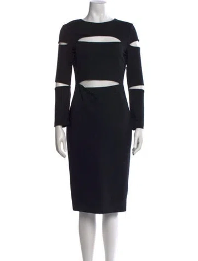 Pre-owned Cushnie Crew Neck Knee-length Dress In Black