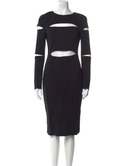 Pre-owned Cushnie Crew Neck Knee-length Dress In Black