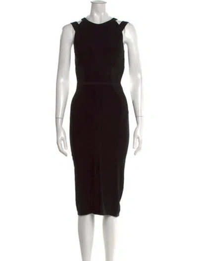 Pre-owned Cushnie Crew Neck Knee-length Dress In Black